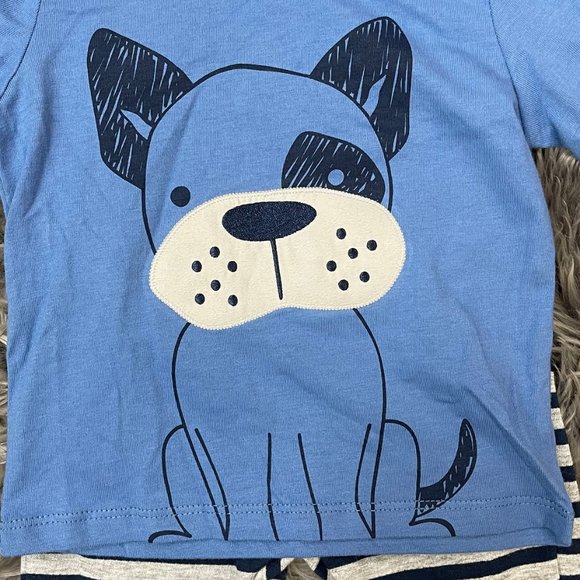 Pekkle | Baby 2 Piece Set | Puppy Theme | Blue | 6 Months - Picture 3 of 3